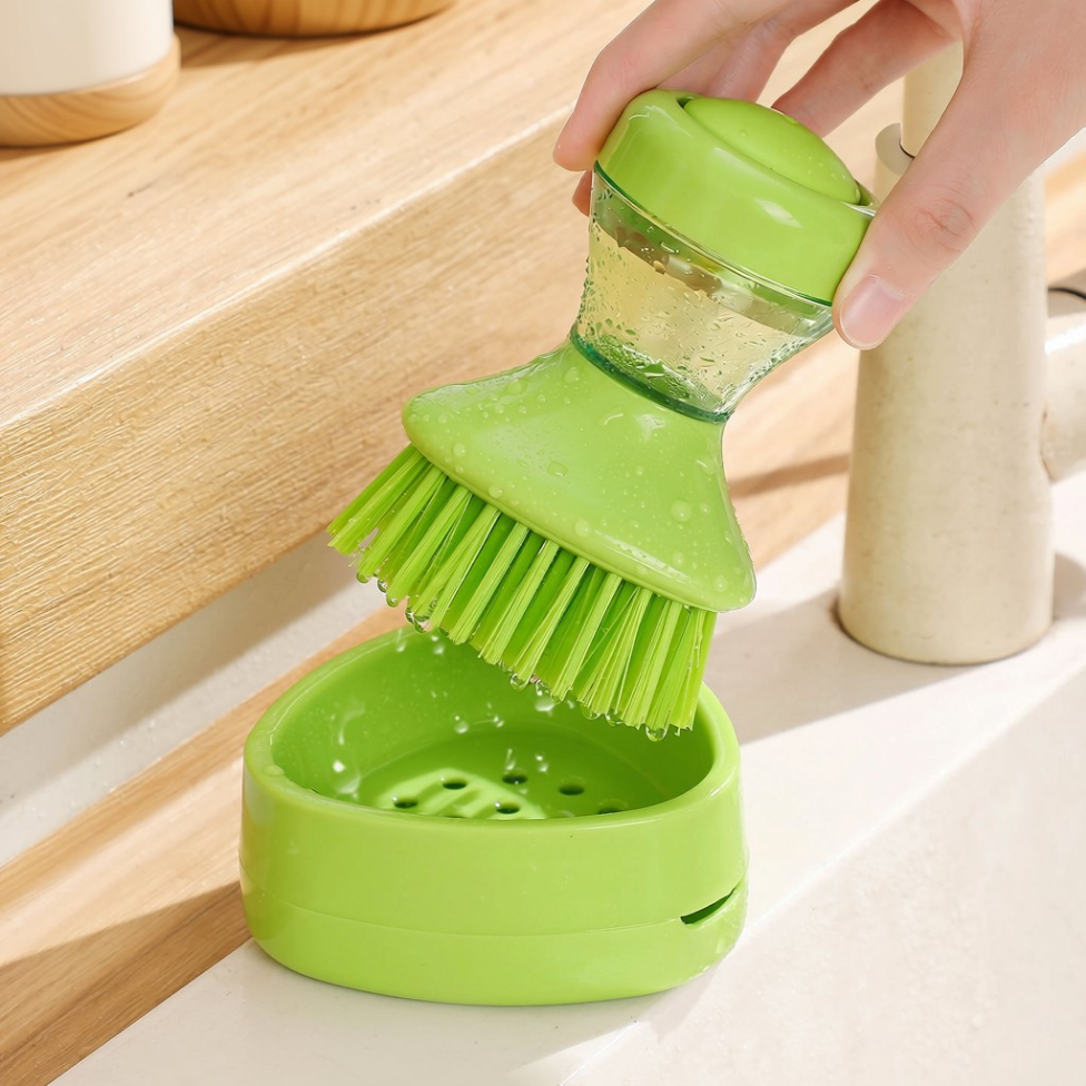 Brosse à Vaisselle avec Distributeur de Savon,Brosse de Nettoyage Multifonctionnelle-1