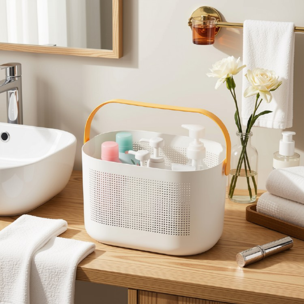 Panier de Rangement,Panier de Pique-Nique en Plastique, avec Poignée-1