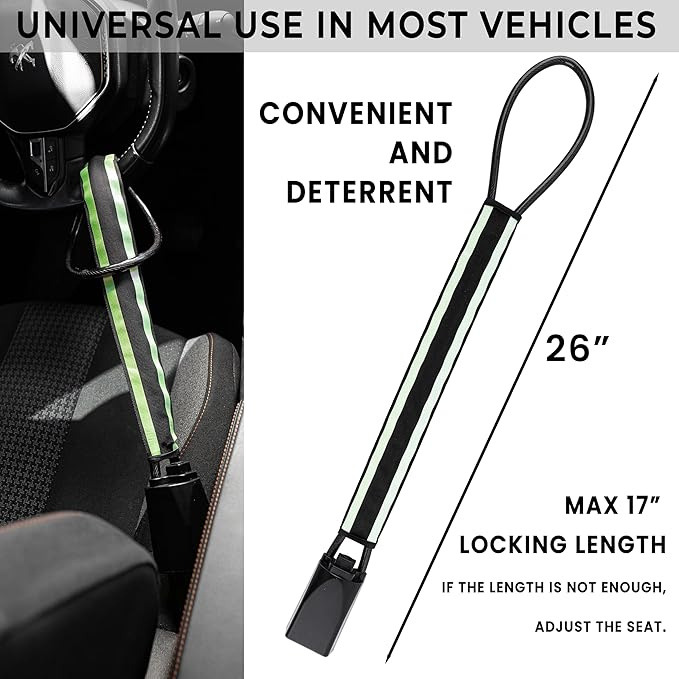 Canne Antivol Voiture pour Volant - Bloc Volant pour Auto, Camping-Car, Fourgon et Camion - Technologie Luminescente Dissuasive - Sécurité Maximale Contre Vols & Effractions – image 2