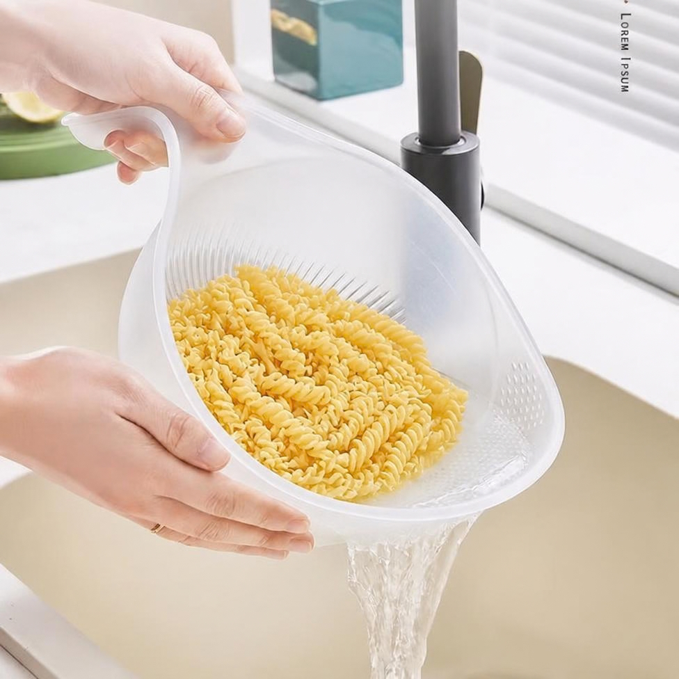 Panier Égouttoir Multifonction en Plastique pour Cuisine, Passoire à Riz et à Fruits, Panier de Lavage avec Poignée, Passoire à Panier