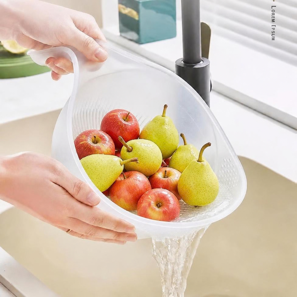 Panier Égouttoir Multifonction en Plastique pour Cuisine, Passoire à Riz et à Fruits, Panier de Lavage avec Poignée, Passoire à Panier – image 5