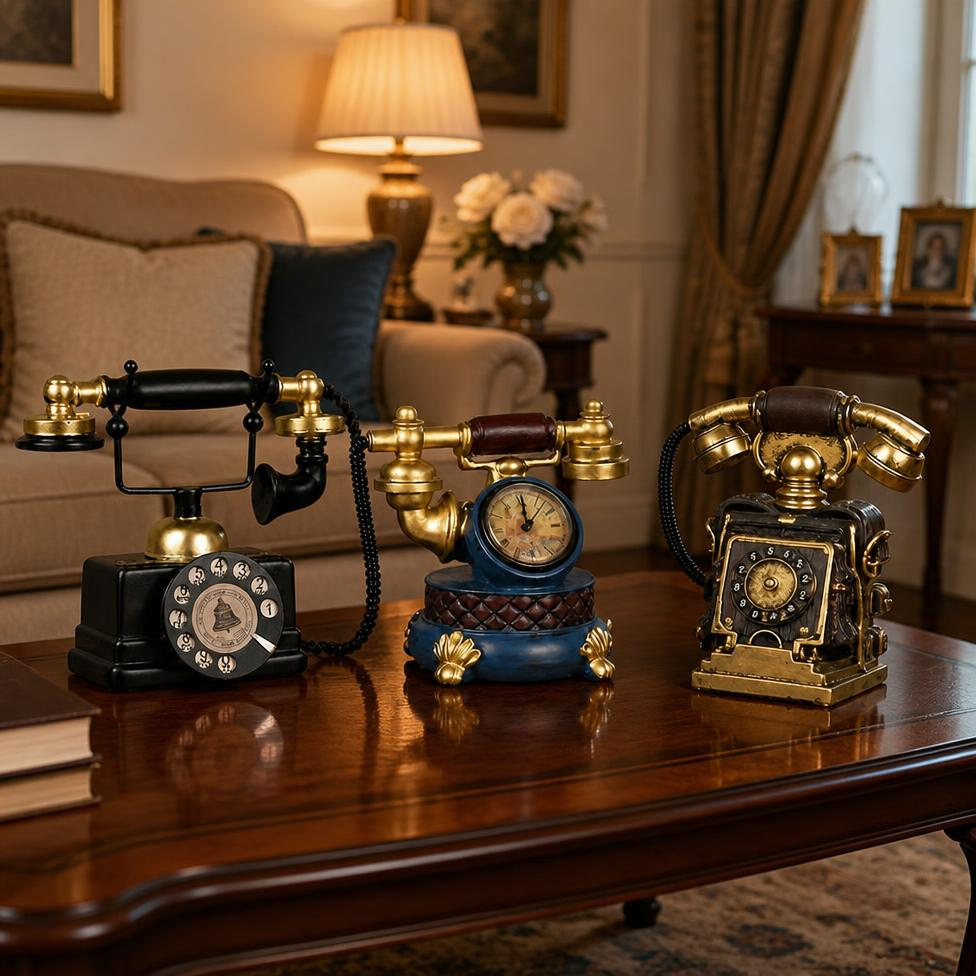 Téléphone Vintage en Résine pour Décoration Maison, Bureau,Chambre, Sculpture pour maison, Bureau – image 2