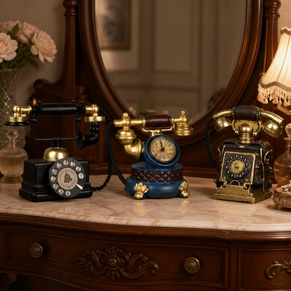 Téléphone Vintage en Résine pour Décoration Maison, Bureau,Chambre, Sculpture pour maison, Bureau – image 3