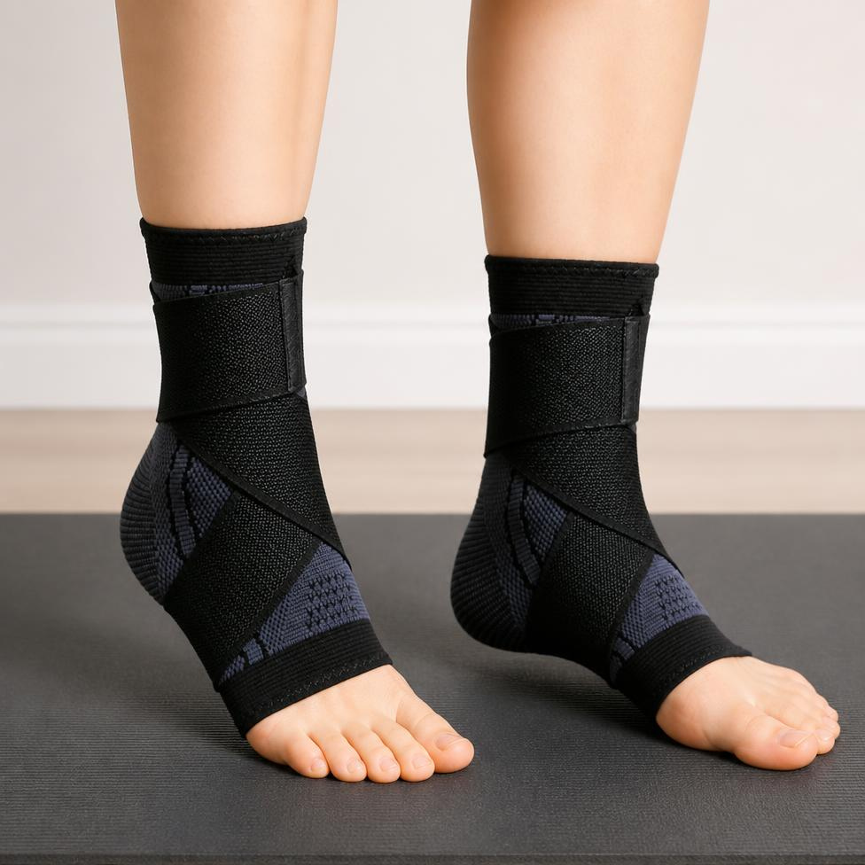 Chevillère de Sport Réglable à Compression, Soutien de Cheville Élastique, Attelle de Soulagement de la Douleur, Support pour Pieds
