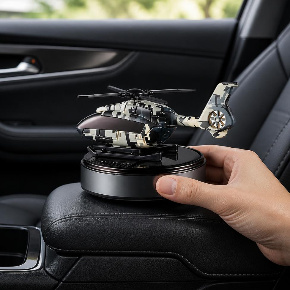 Désodorisant pour Voiture, Diffuseur d'Air Créatif avec Décor Intérieur d'Hélicoptère Rotatif pour Décoration Voiture, Parfum pour Voiture – image 4