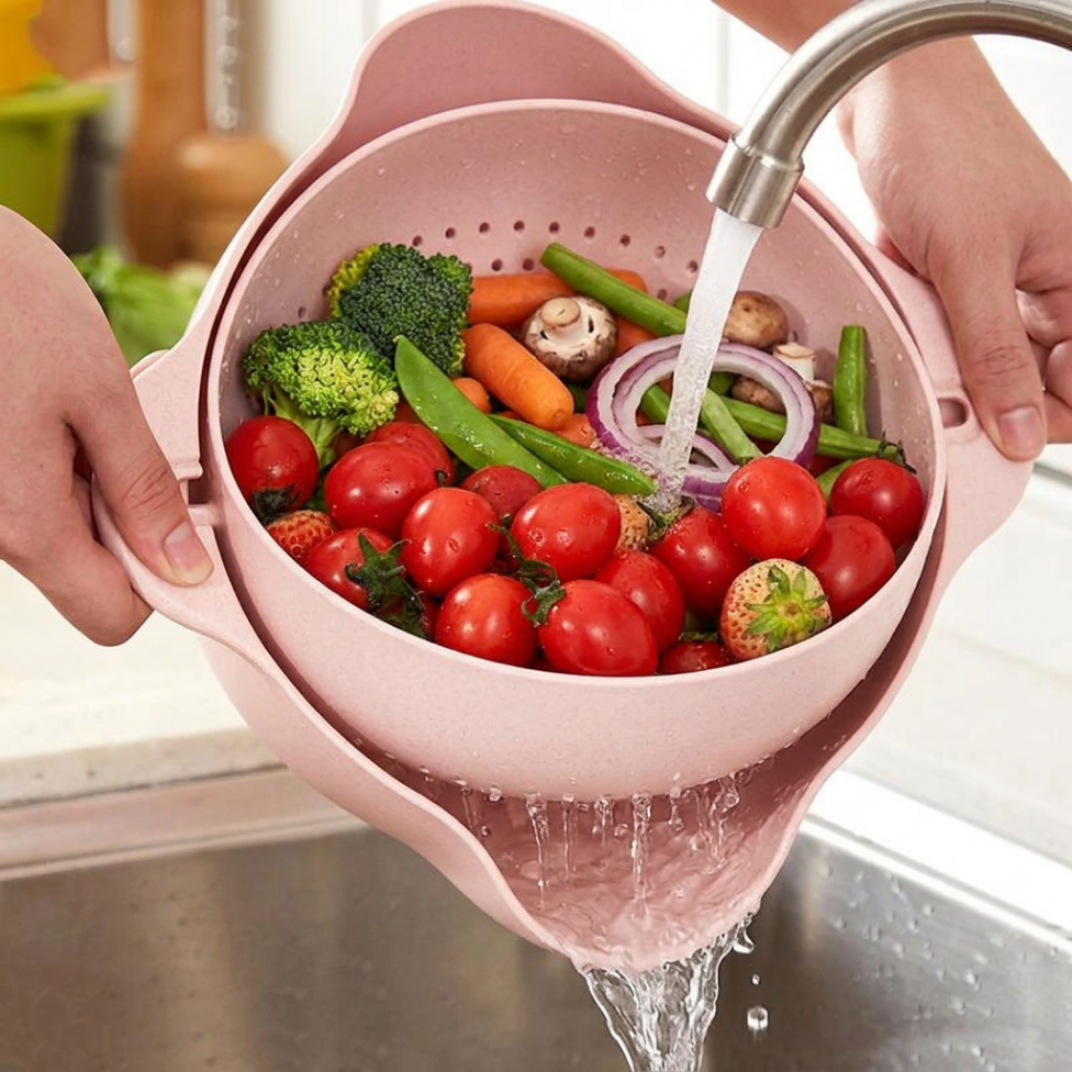 Panier Égouttoir Multifonction en Plastique pour Cuisine, Passoire à Riz et à Fruits, Panier de Lavage avec Poignée, Passoire à Panier – image 2