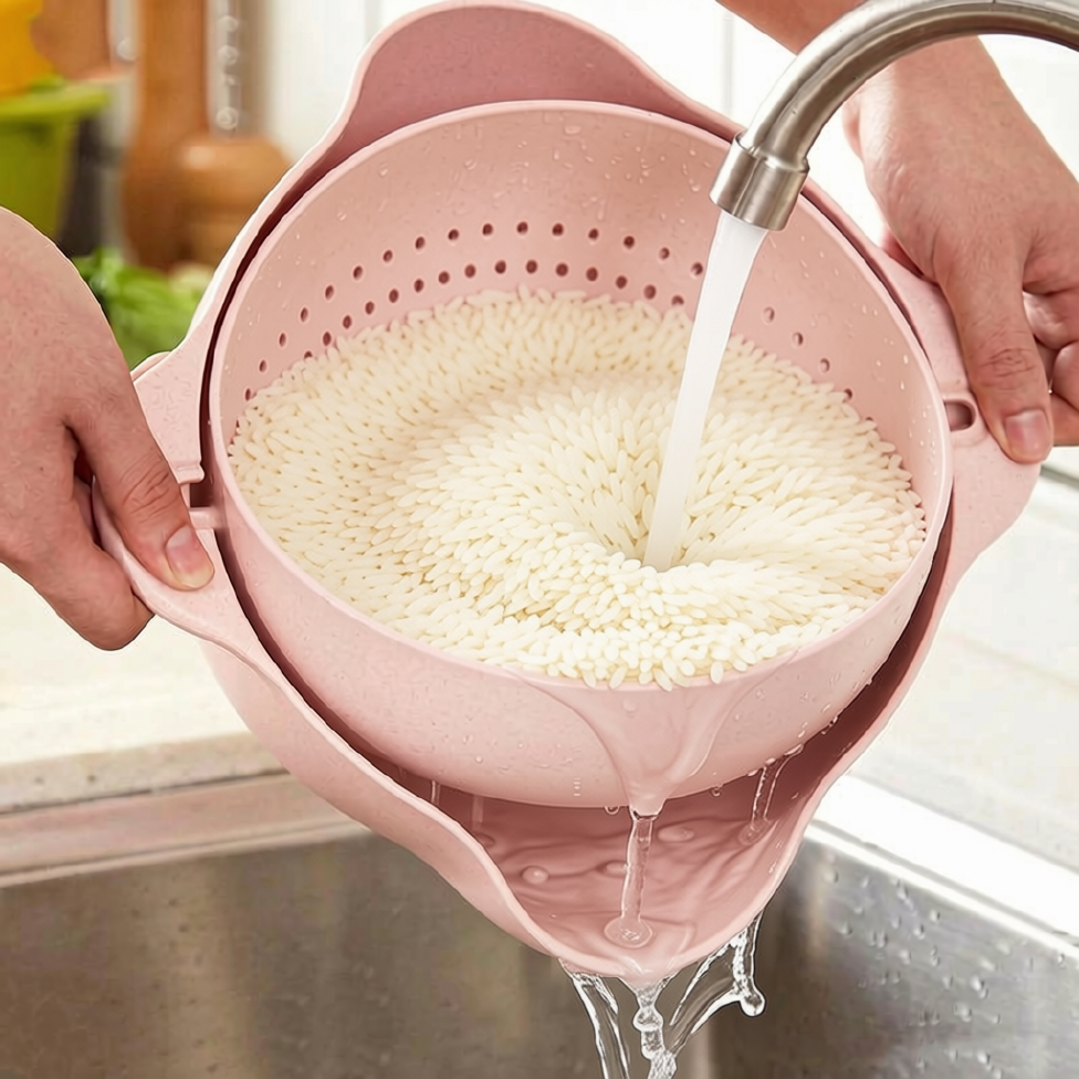 Panier Égouttoir Multifonction en Plastique pour Cuisine, Passoire à Riz et à Fruits, Panier de Lavage avec Poignée, Passoire à Panier – image 3