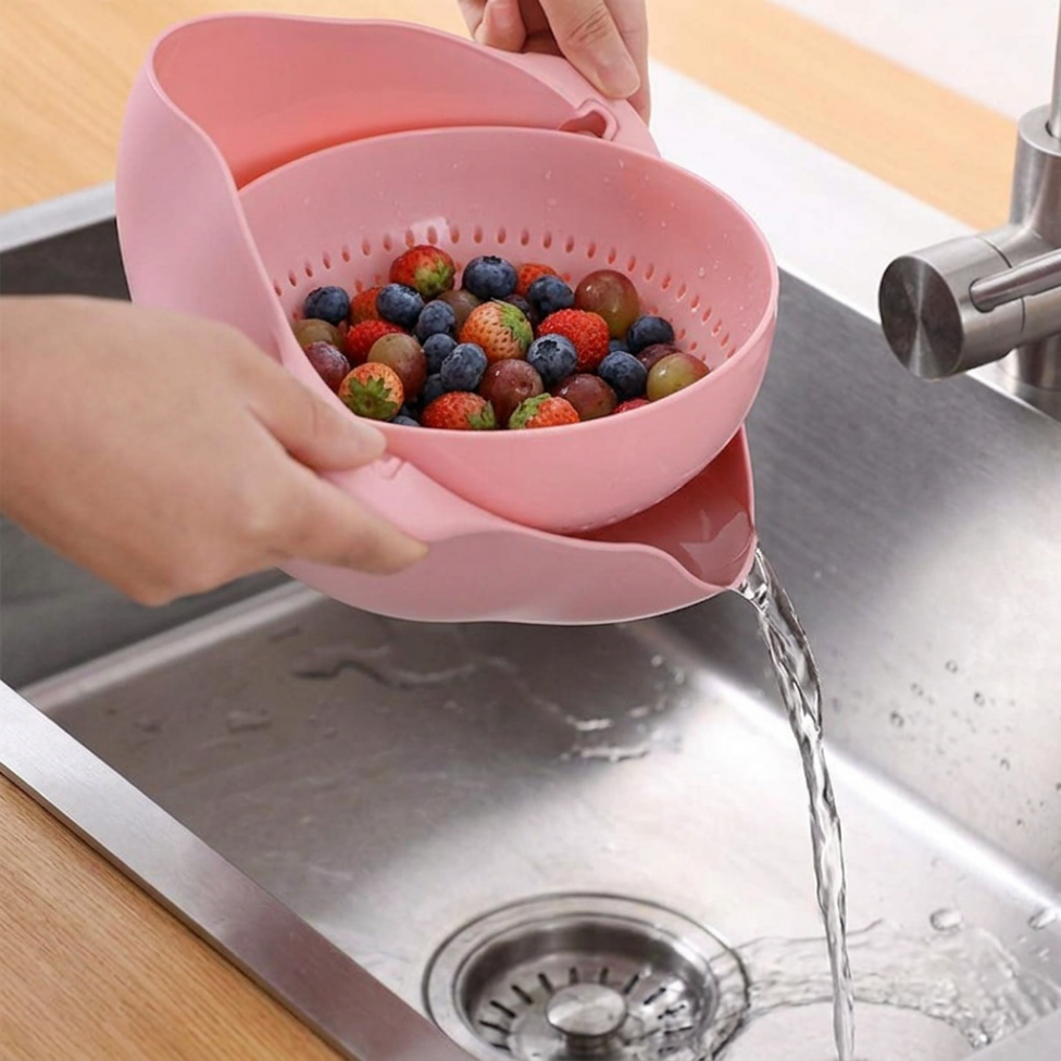 Panier Égouttoir Multifonction en Plastique pour Cuisine, Passoire à Riz et à Fruits, Panier de Lavage avec Poignée, Passoire à Panier – image 4