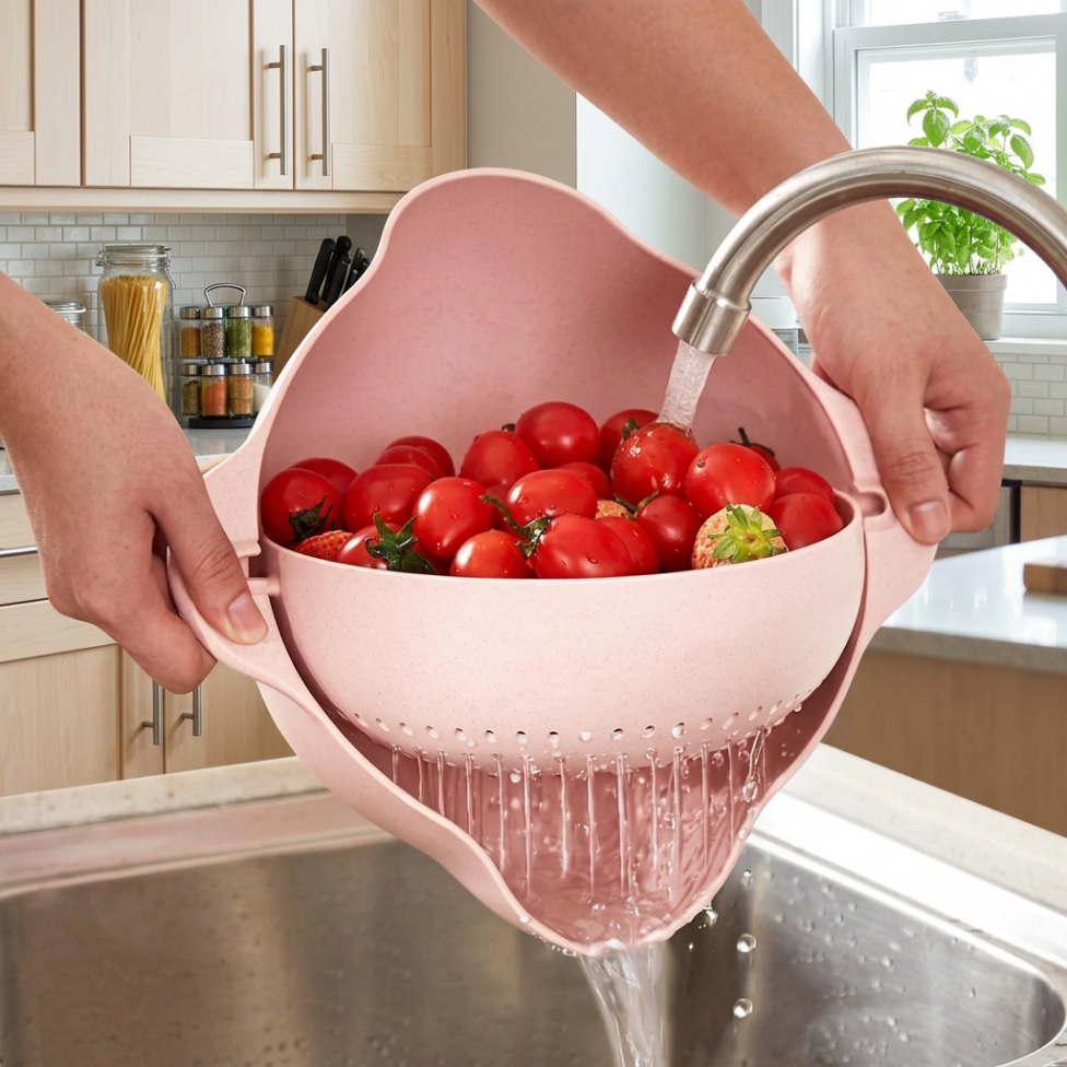 Panier Égouttoir Multifonction en Plastique pour Cuisine, Passoire à Riz et à Fruits, Panier de Lavage avec Poignée, Passoire à Panier – image 6