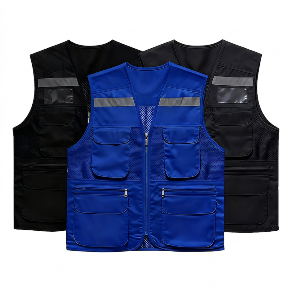 Gilet de Sécurité ,Gilet de Travail, Gilet de Pêche avec Poches, Veste de Travail
