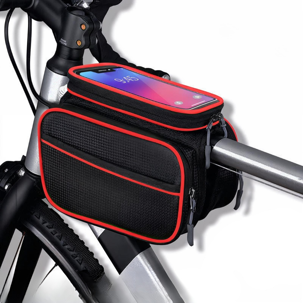Sacoche Cadre Vélo Avant Imperméable à Grande Capacité avec Écran Tactile pour le Cyclisme, Solution de Rangement pour Vélo