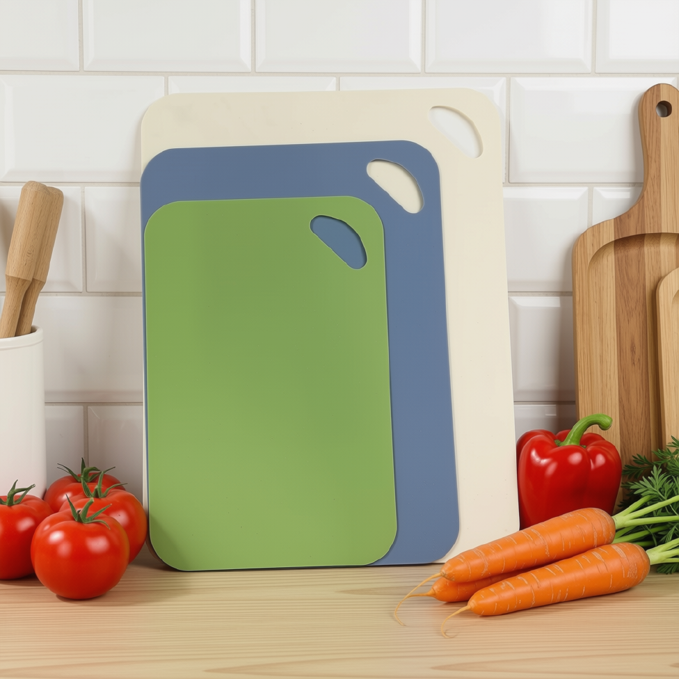 Lot de 3 Planches à Découper en Plastique Fines, Extra Épaisses et Flexibles pour Cuisine