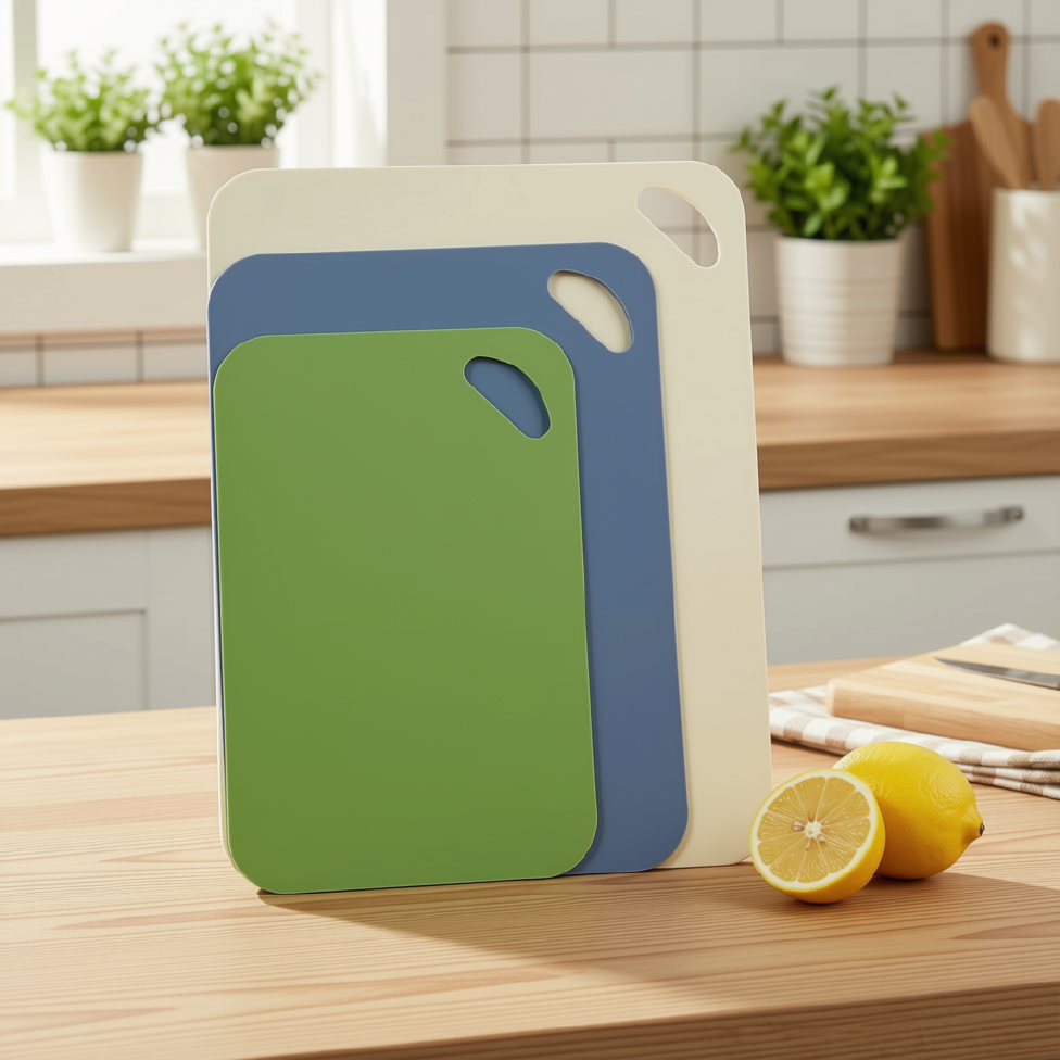 Lot de 3 Planches à Découper en Plastique Fines, Extra Épaisses et Flexibles pour Cuisine – image 3