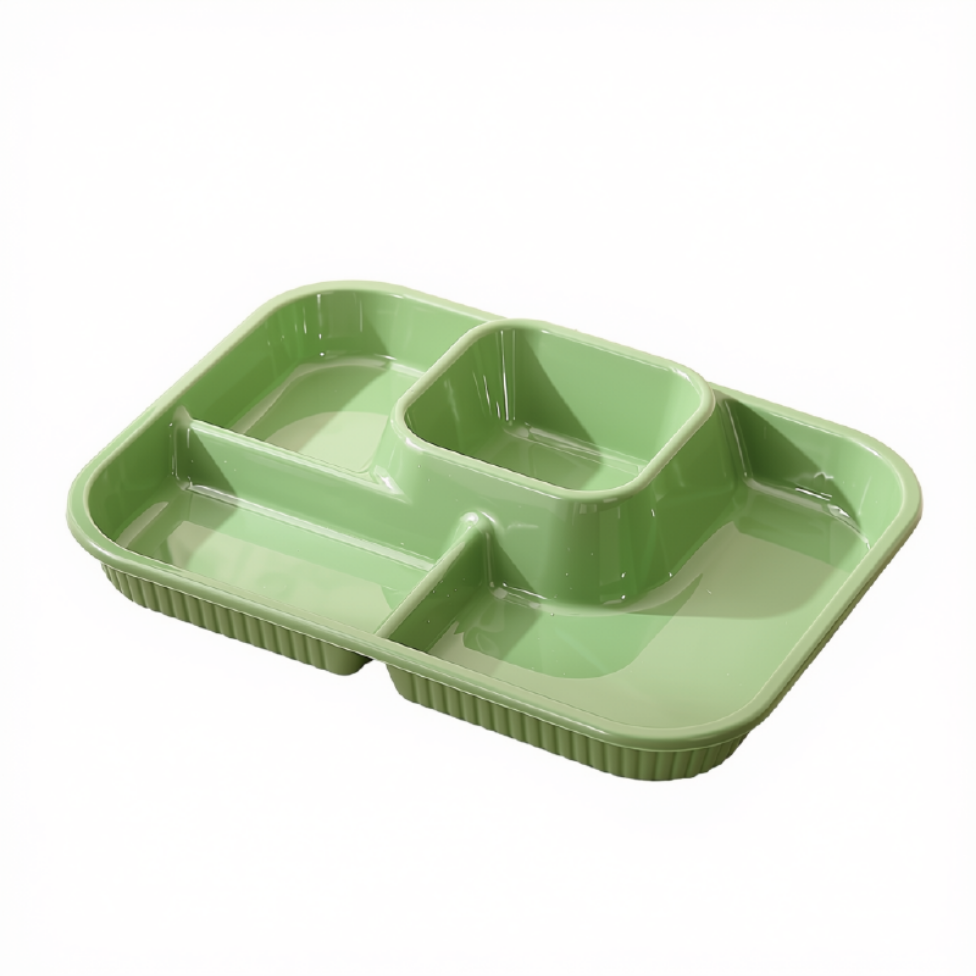 Assiette en Plastique à Quatre Compartiments, Plateau Repas Simple et Pratique, Écologique et Facile à Nettoyer, Idéale pour Les Restaurants Familiaux ou les Pâtisseries – image 3
