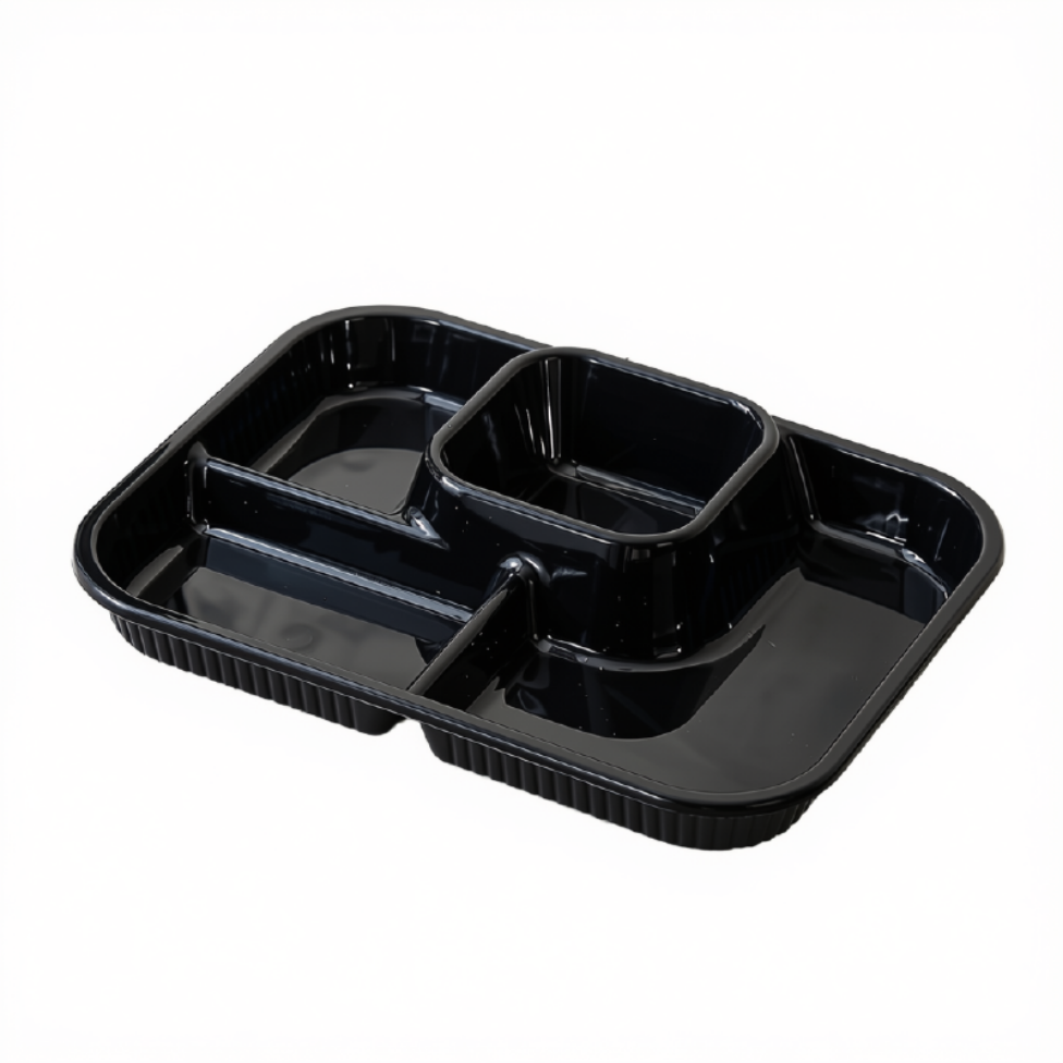 Assiette en Plastique à Quatre Compartiments, Plateau Repas Simple et Pratique, Écologique et Facile à Nettoyer, Idéale pour Les Restaurants Familiaux ou les Pâtisseries – image 5