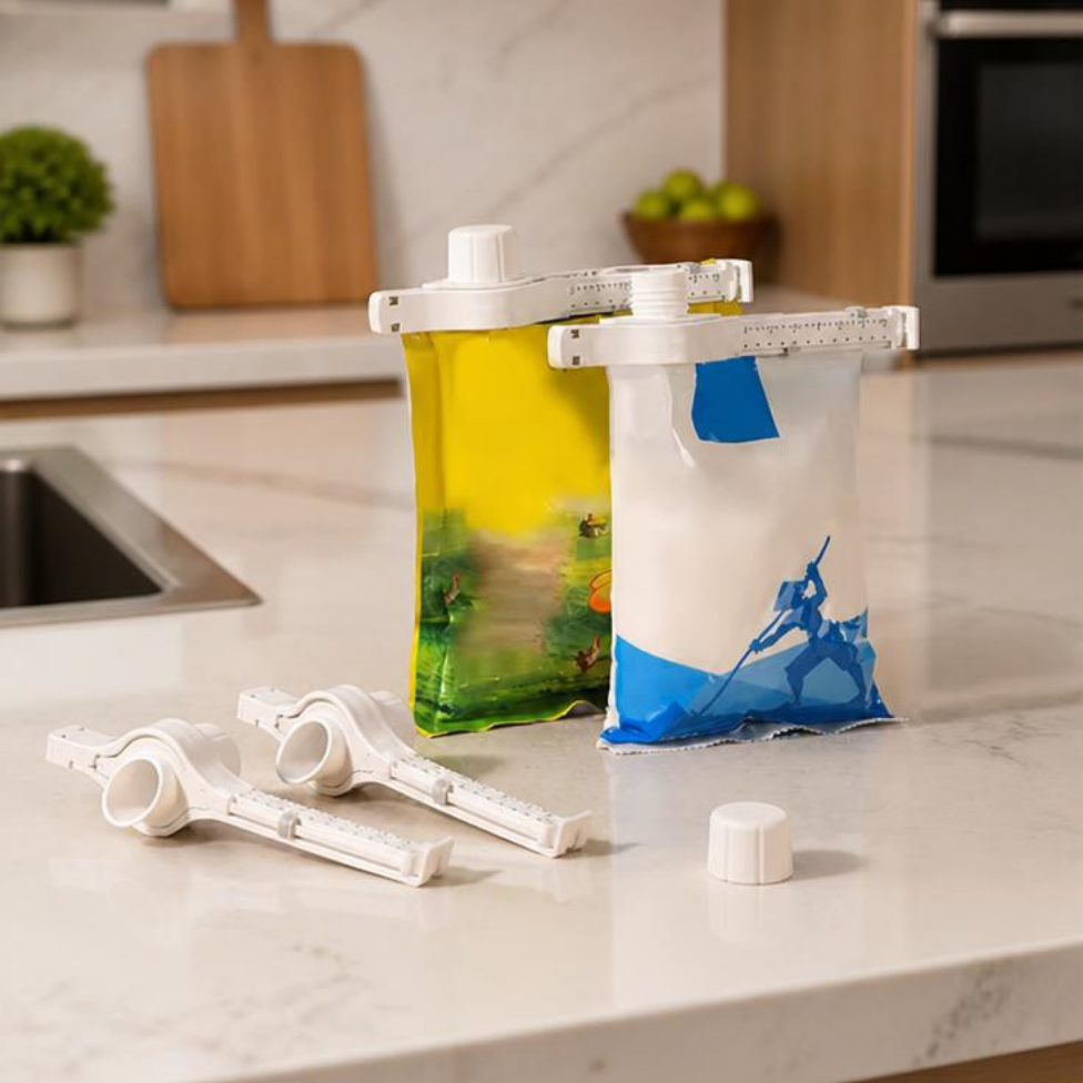 Lot de 4 Clips de Scellement, Clip de Fermeture pour Sac Alimentaire, Double Verrouillage à Vis pour la Conservation des Aliments, Idéal pour le Rangement Domestique et la Cuisine – image 2