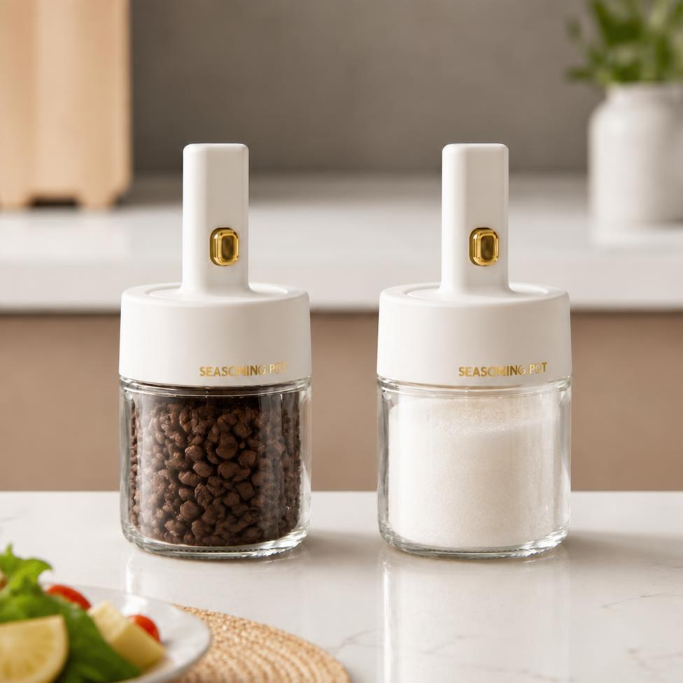 Lot de 2 Pots Épices de 275ml,Rangement cuisine,Bocal en Verre avec Cuillère Plastique Intégrée – image 6