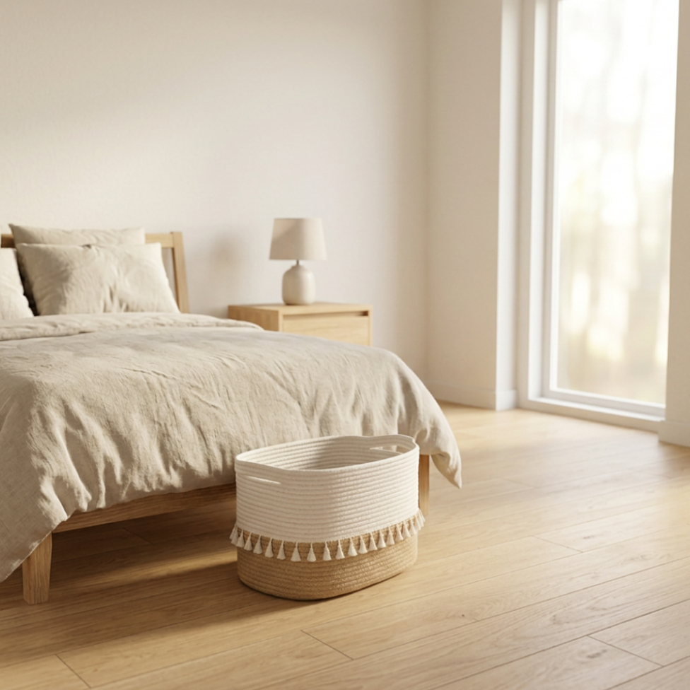 Panier de Rangement pour Vêtements, Panier à Linge en Corde de Coton pour Maison et Salle de Bain – image 4