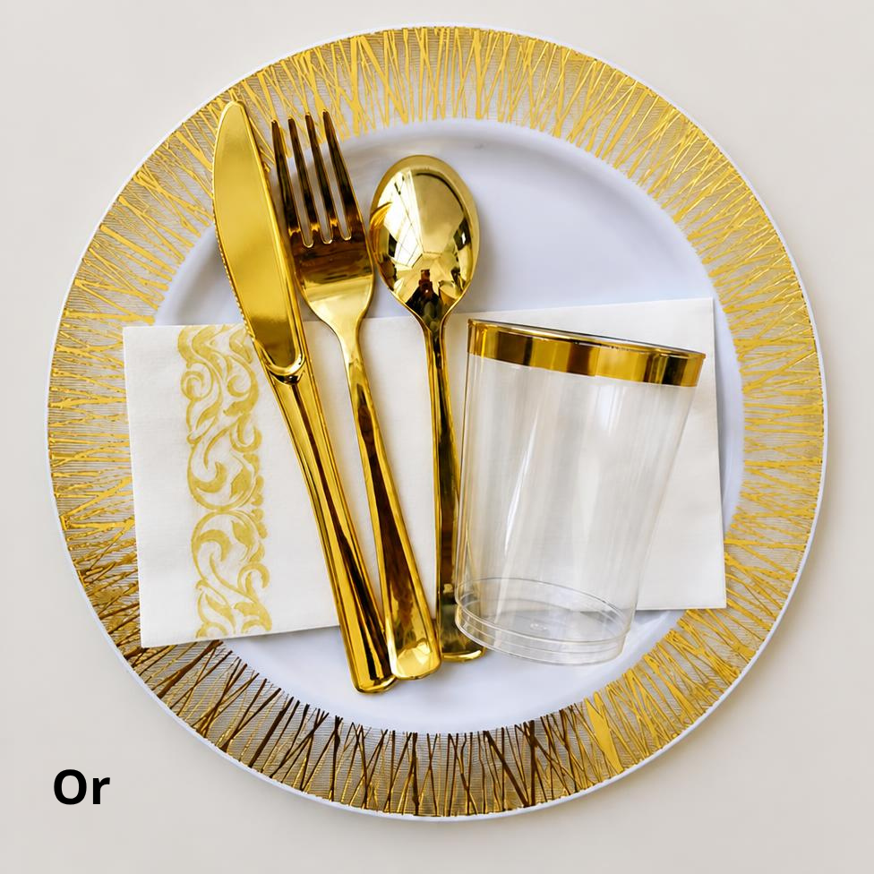 Ensemble 4 Assiettes Jetables, Assiettes Écologique Résistantes pour Mariages et Fêtes