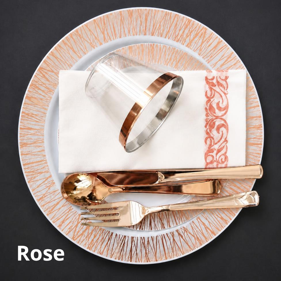 Ensemble 4 Assiettes Jetables, Assiettes Écologique Résistantes pour Mariages et Fêtes – image 2