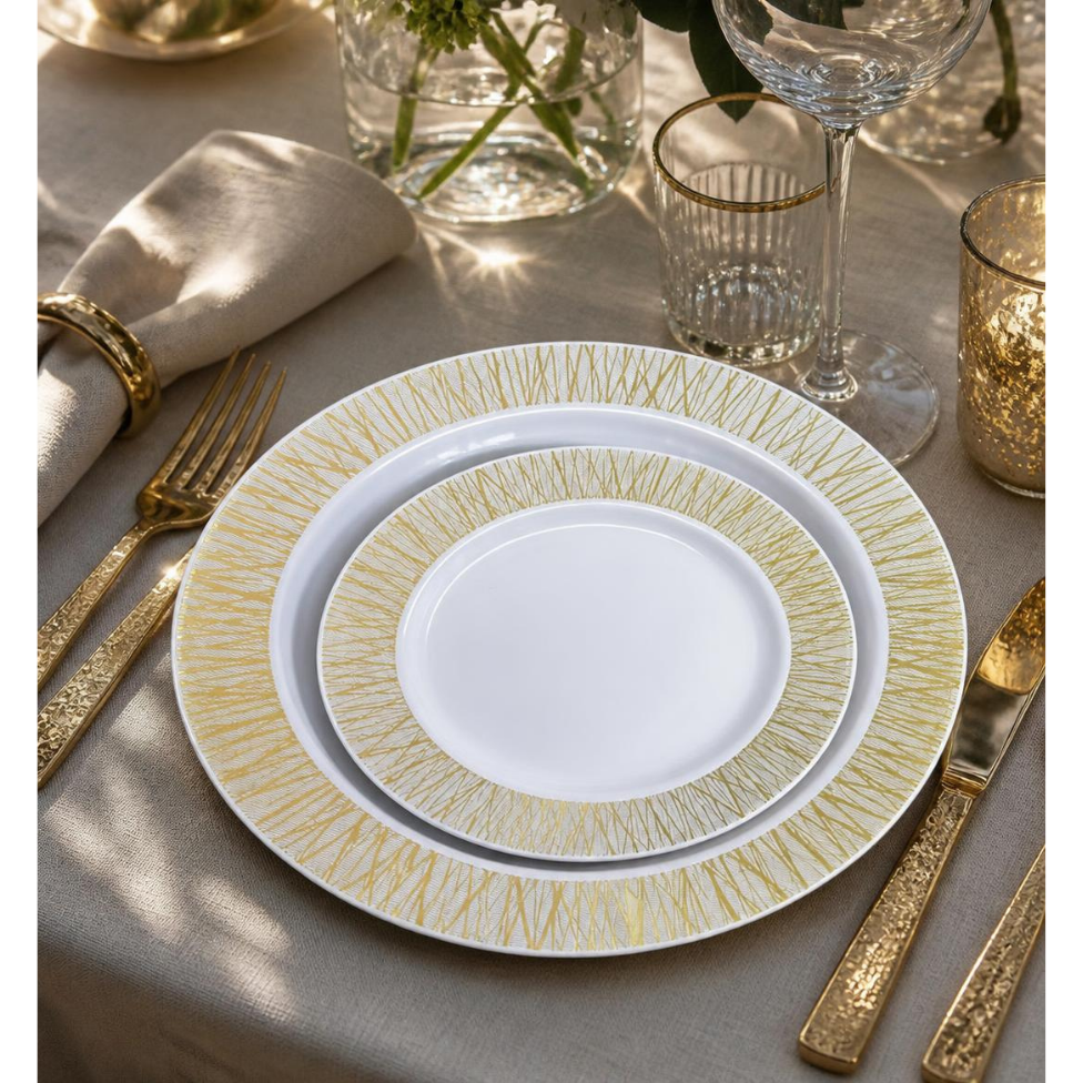 Ensemble 4 Assiettes Jetables, Assiettes Écologique Résistantes pour Mariages et Fêtes – image 5