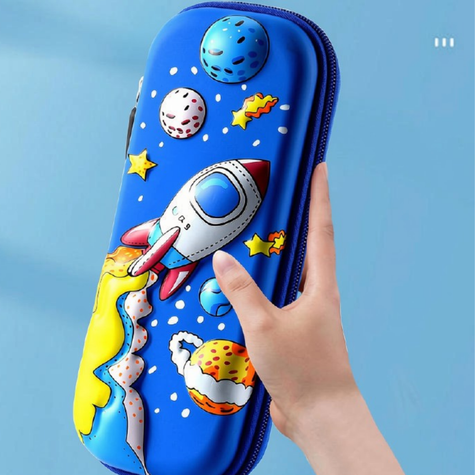 Trousse à Crayons, Étanche, Grande Capacité, Motif Fusée, pour Garçons et Filles, avec Fermeture Éclair – image 2