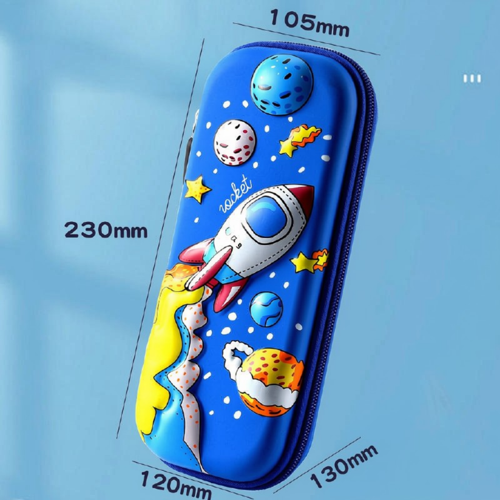 Trousse à Crayons, Étanche, Grande Capacité, Motif Fusée, pour Garçons et Filles, avec Fermeture Éclair – image 3