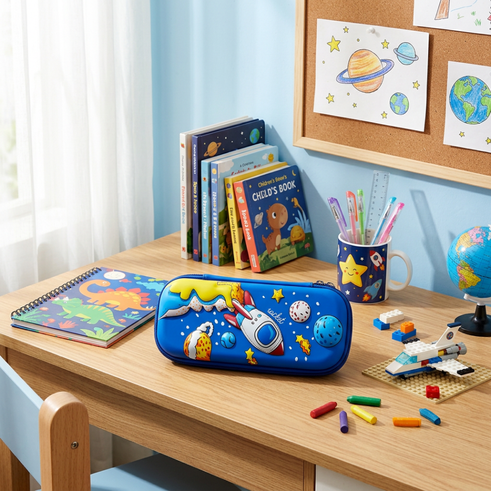 Trousse à Crayons, Étanche, Grande Capacité, Motif Fusée, pour Garçons et Filles, avec Fermeture Éclair – image 6