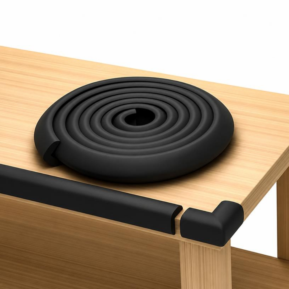 Protection en Mousse Noir 2 m pour Bords & Coins,Bande de Sécurité pour Table, Lit Bébé ,Adhésifs Antichoc, Sécurité et Protection Enfant et Bébé