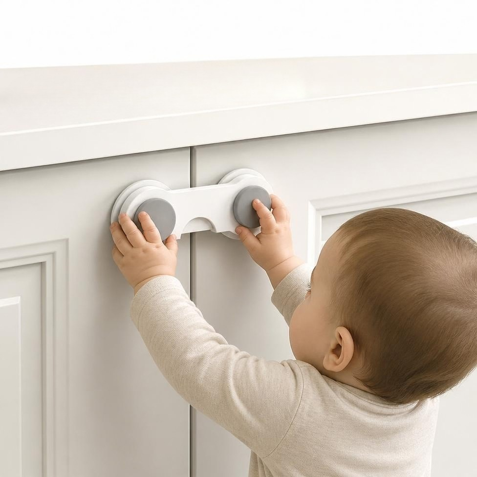 Lot de 2 Serrures de Sécurité Armoire pour Protection Enfant, Bébé