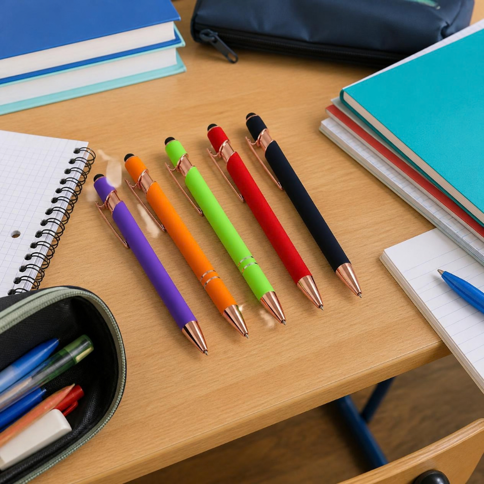 Lot de 5 Stylos à Bille en Métal avec Revêtement en Caoutchouc – image 4