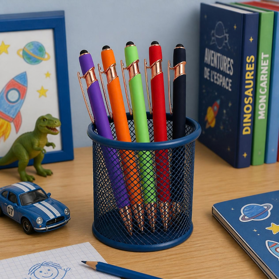 Lot de 5 Stylos à Bille en Métal avec Revêtement en Caoutchouc – image 5