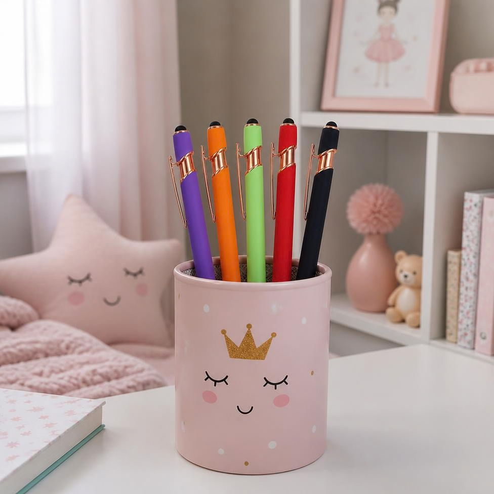 Lot de 5 Stylos à Bille en Métal avec Revêtement en Caoutchouc – image 6