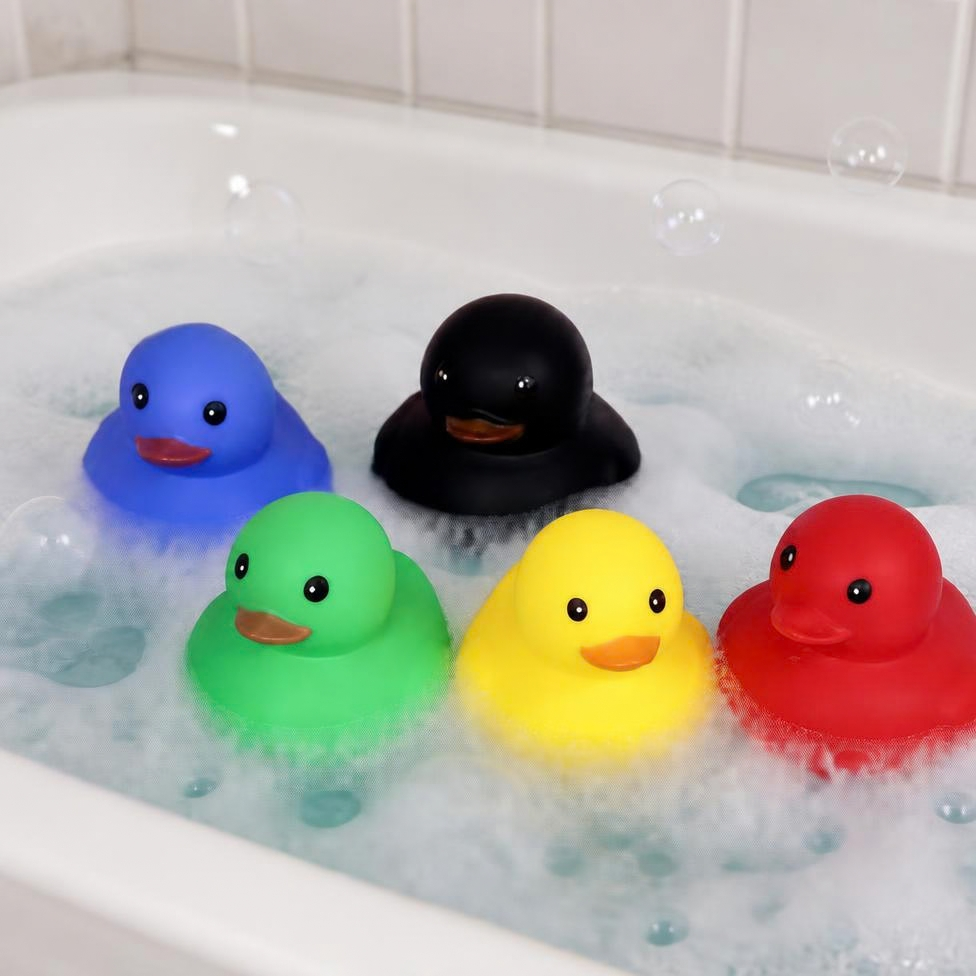 Lot de 5 Mini Canards Sonore en Caoutchouc Vinyle, Jouet de Bain Flottant pour Enfant,Cadeau pour Enfant – image 2