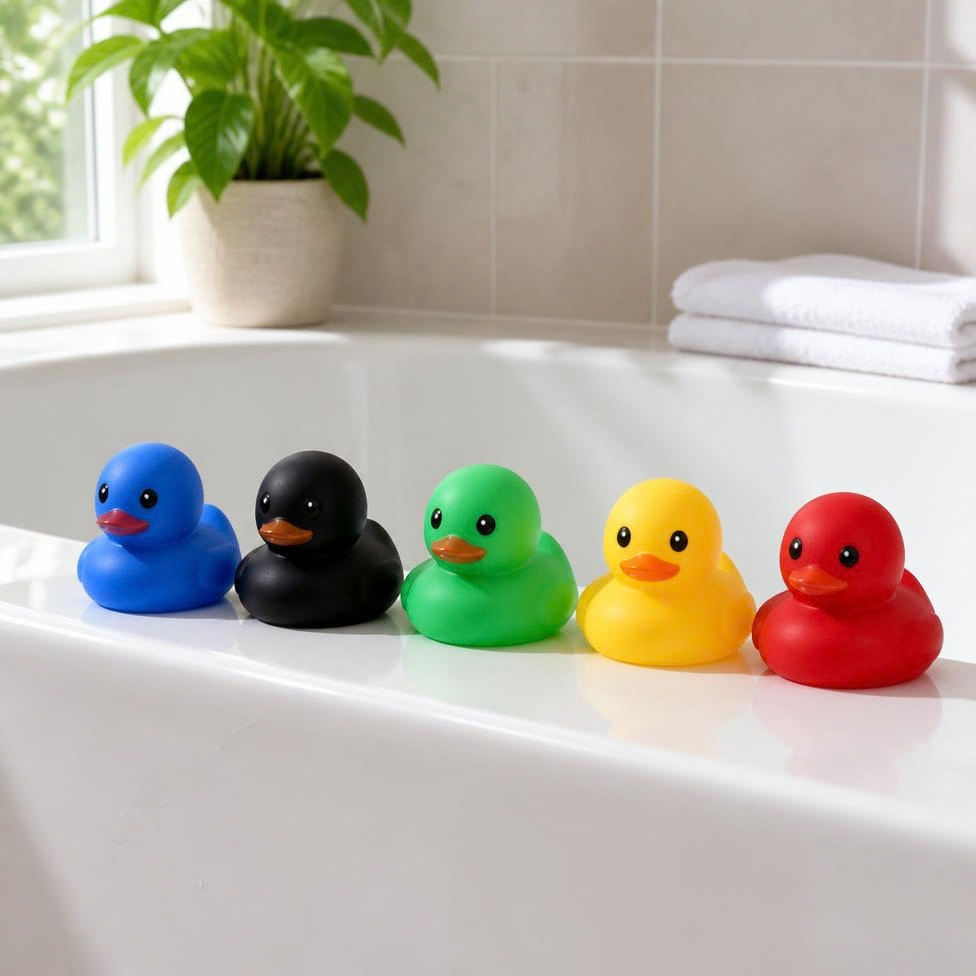 Lot de 5 Mini Canards Sonore en Caoutchouc Vinyle, Jouet de Bain Flottant pour Enfant,Cadeau pour Enfant – image 3