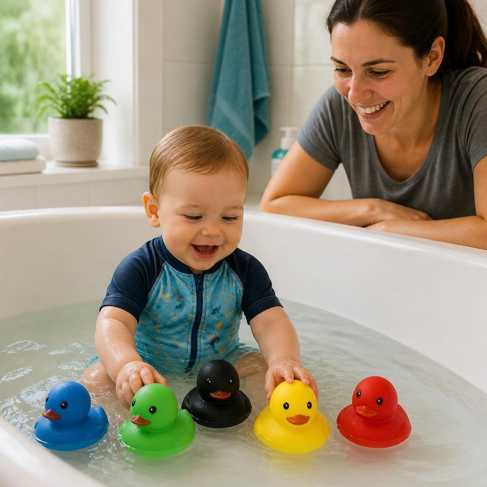 Lot de 5 Mini Canards Sonore en Caoutchouc Vinyle, Jouet de Bain Flottant pour Enfant,Cadeau pour Enfant – image 4