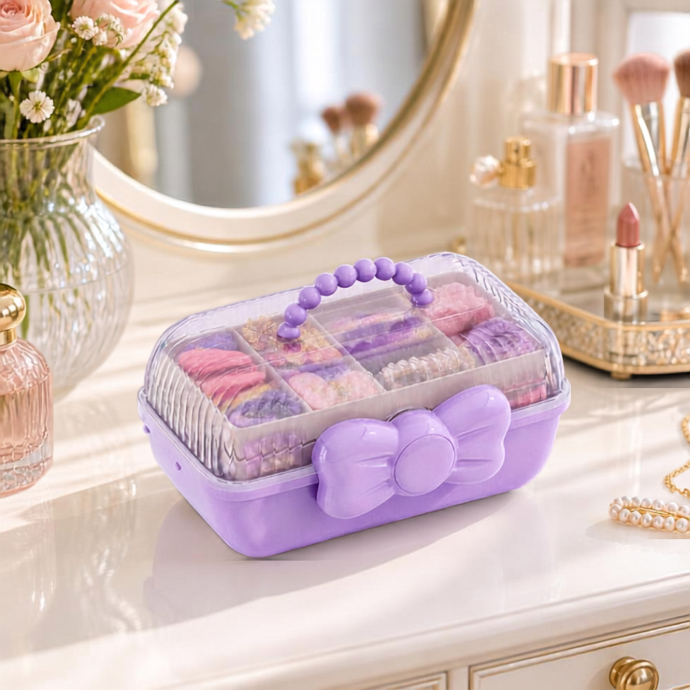Boîte de Rangement d'Accessoires pour Cheveux pour Filles, Boîte de Rangement pour Pinces à Cheveux