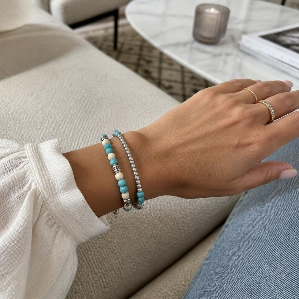 Bracelet de Cheville pour Femmes, Bracelet de Plage, Bracelet en Alliage Turquoise, Bracelet de Main pour Femme, Beauté pour Femme – image 3