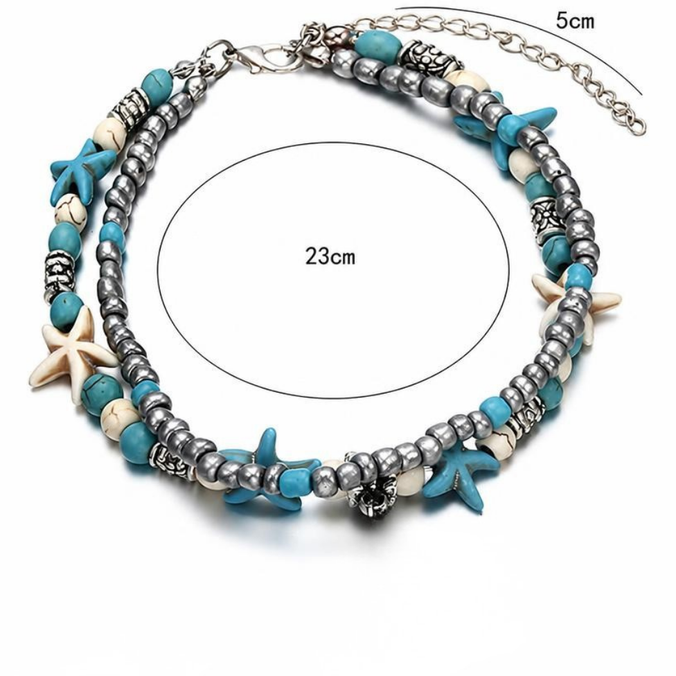 Bracelet de Cheville pour Femmes, Bracelet de Plage, Bracelet en Alliage Turquoise, Bracelet de Main pour Femme, Beauté pour Femme – image 5