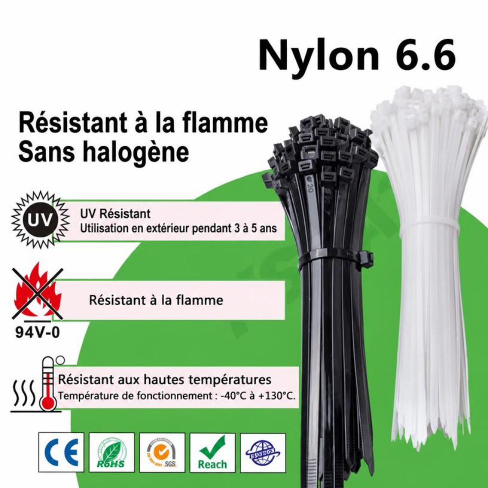 Attaches-Câbles en Nylon Plastique 4,8*200 mm – image 4