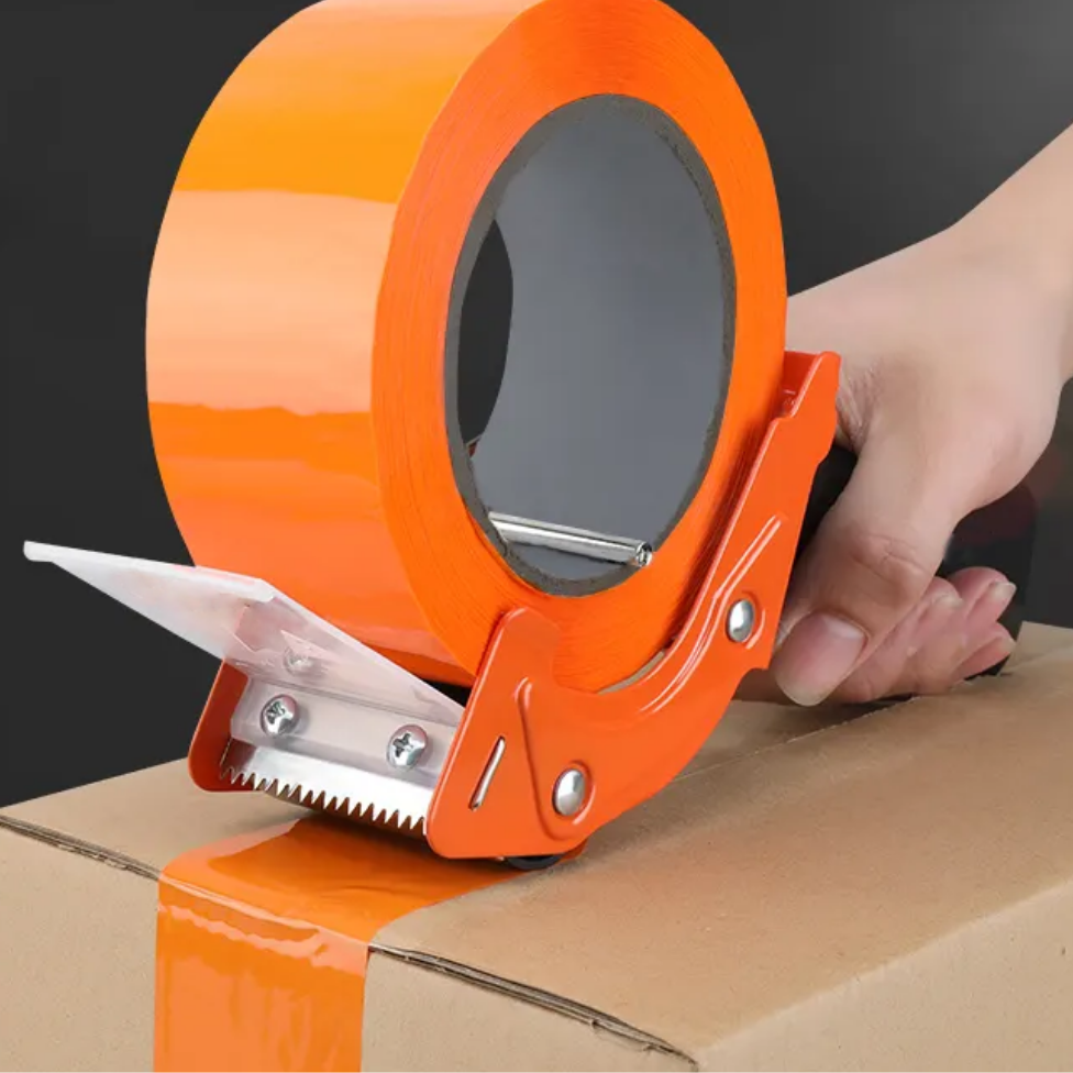 Distributeur Orange  de Ruban Adhésif Manuel de Haute Qualité pour Scellage de Boîtes,Distributeur Scotch pour Emballage