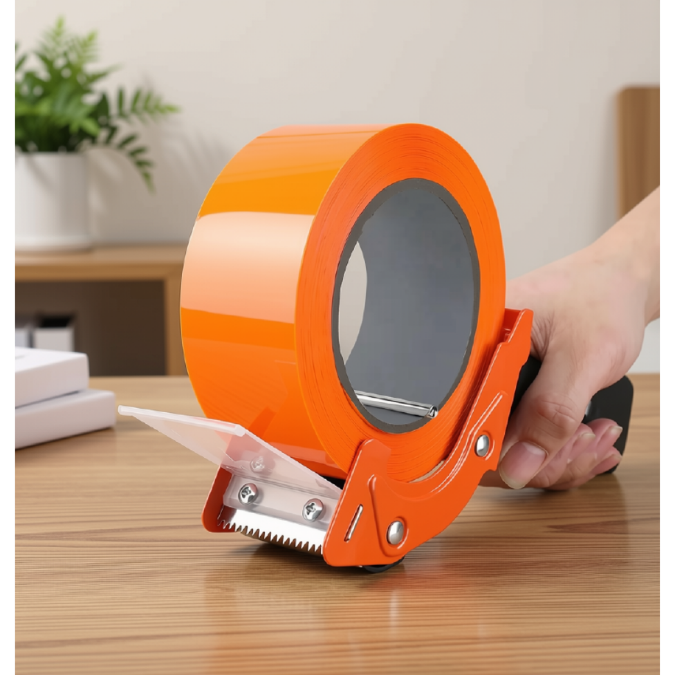 Distributeur Orange  de Ruban Adhésif Manuel de Haute Qualité pour Scellage de Boîtes,Distributeur Scotch pour Emballage – image 2