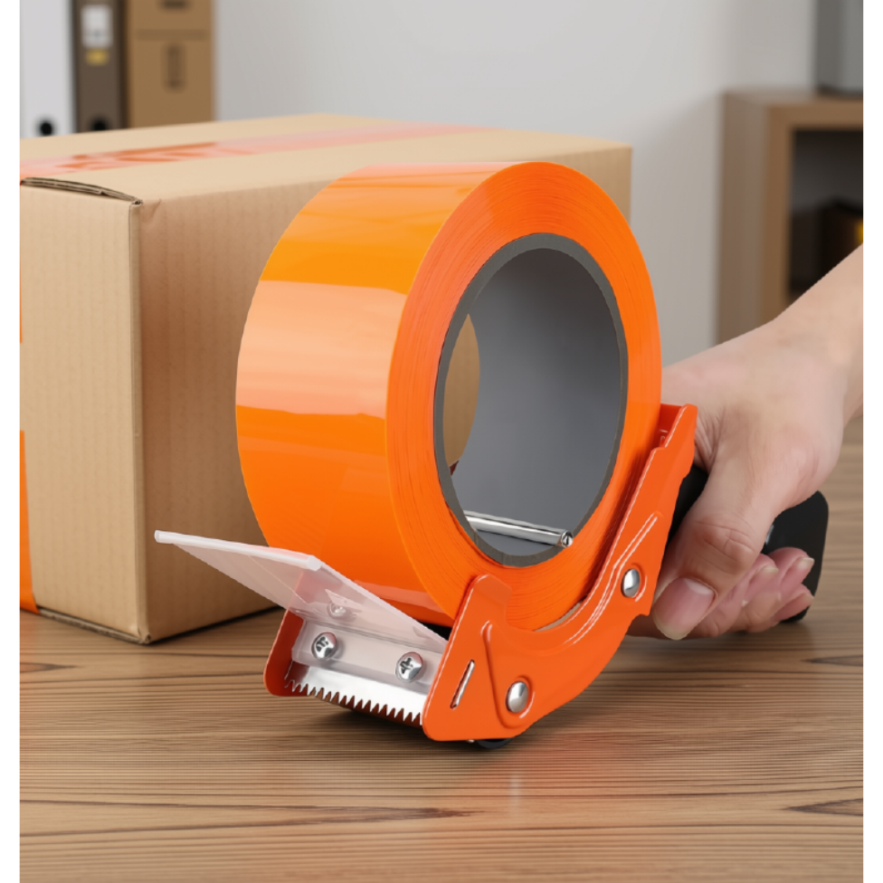 Distributeur Orange  de Ruban Adhésif Manuel de Haute Qualité pour Scellage de Boîtes,Distributeur Scotch pour Emballage – image 5