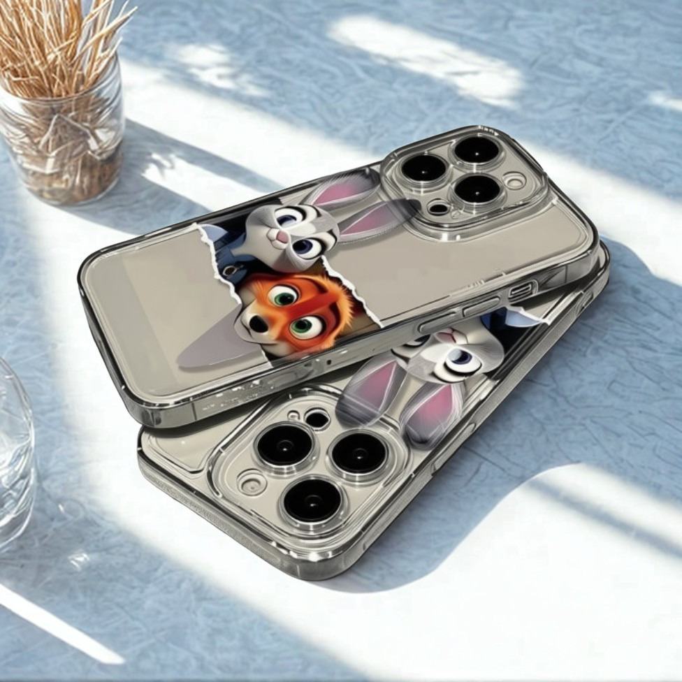 Coque de Téléphone Portable,Motif Nick Judy Dessin Animé, Imperméable et Souple pour Iphone 16 pro max