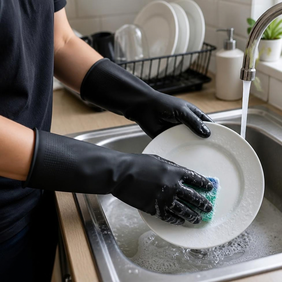 Gants de Nettoyage Ménagers épais de Qualité Supérieure, Gants de Vaisselle Imperméables Antidérapants pour la Cuisine