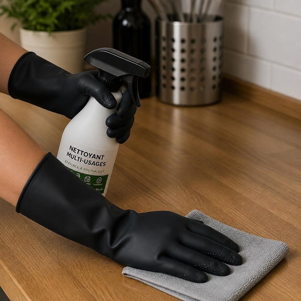 Gants de Nettoyage Ménagers épais de Qualité Supérieure, Gants de Vaisselle Imperméables Antidérapants pour la Cuisine – image 3
