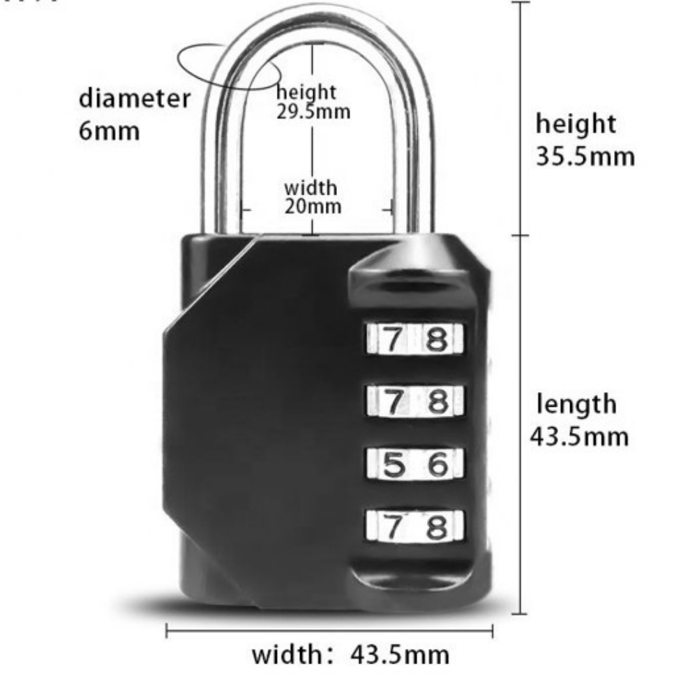 Cadenas de Sécurité à Combinaison à 4 Chiffres en Alliage de Zinc XMM-8023A,Serrure à Combinaison de Sécurité – image 5