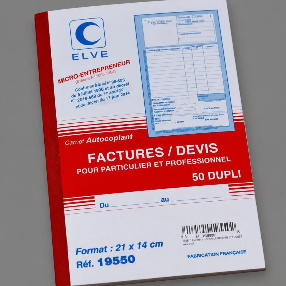 Carnet Factures avec Mention TVA - 50 Feuillets Numérotés – image 2