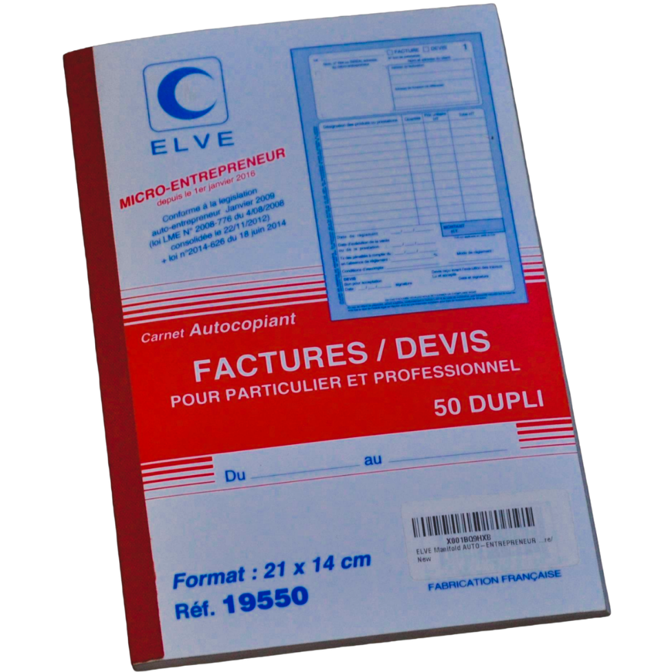 Carnet Factures avec Mention TVA - 50 Feuillets Numérotés – image 3