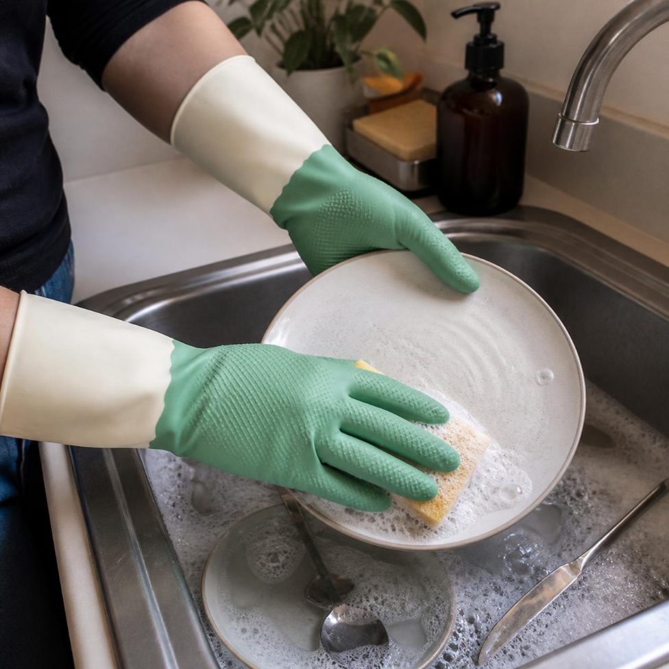 Gants en Latex Multifonctions Imperméables Épais et Antidérapants,Nettoyage Vaisselle,Cuisine – image 5
